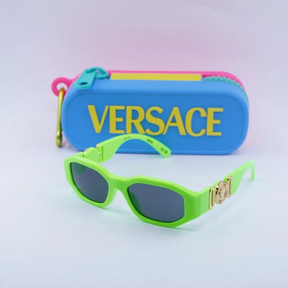 Versace Kids VK4429U 536987 Sunglasses Green Geometric Frame, Dark Grey Lenses